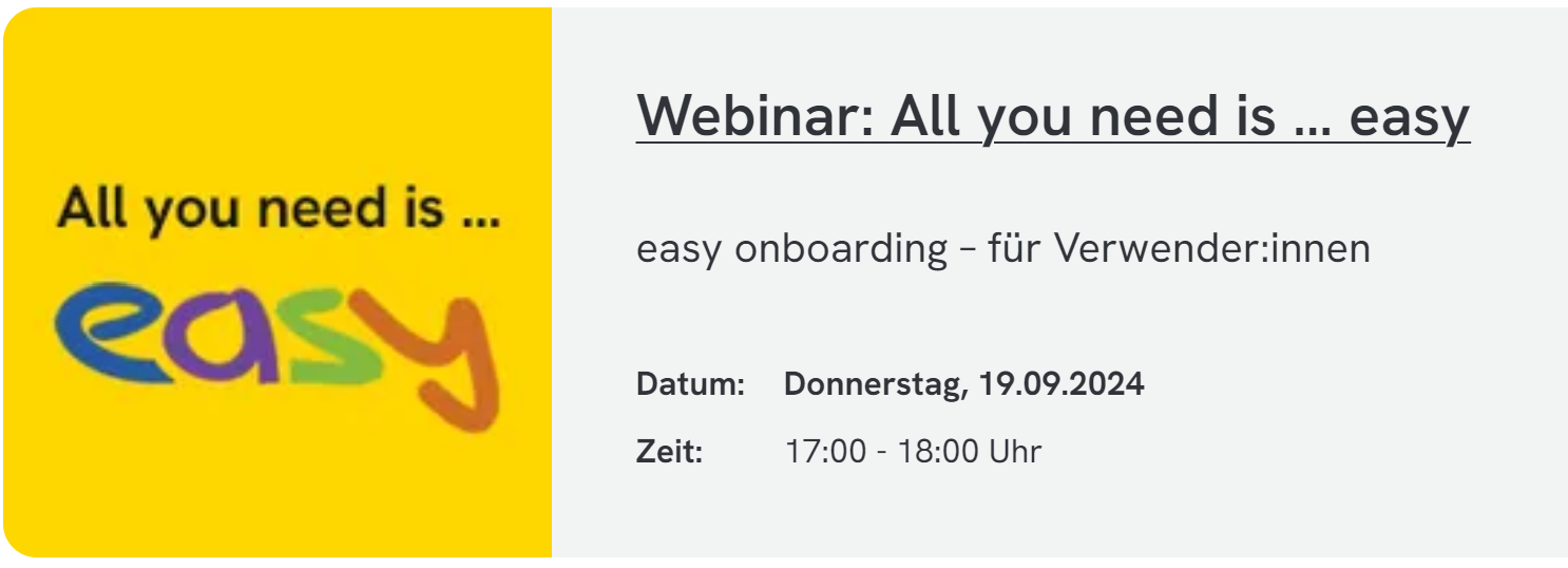 Webinar: All you need is ... easy