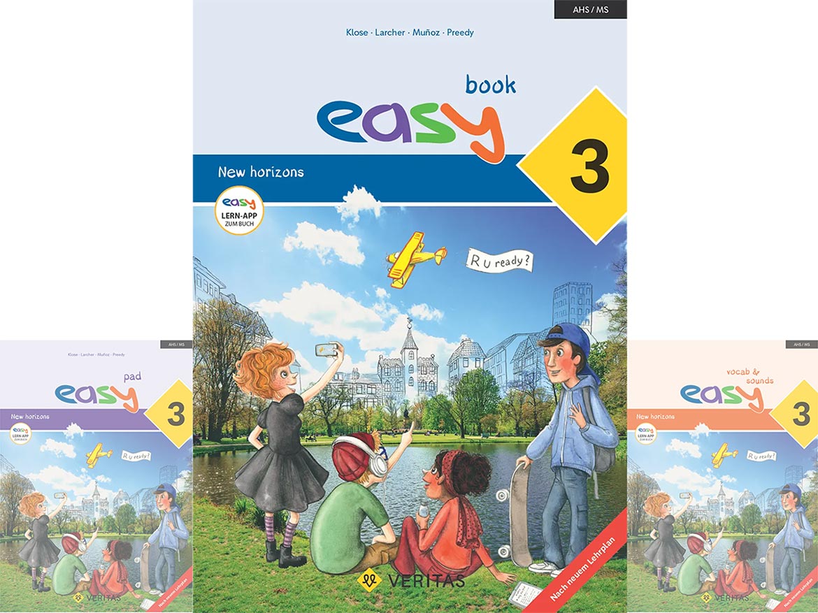 Beitragsbild easy 3 mit Covers von book pad und vocab